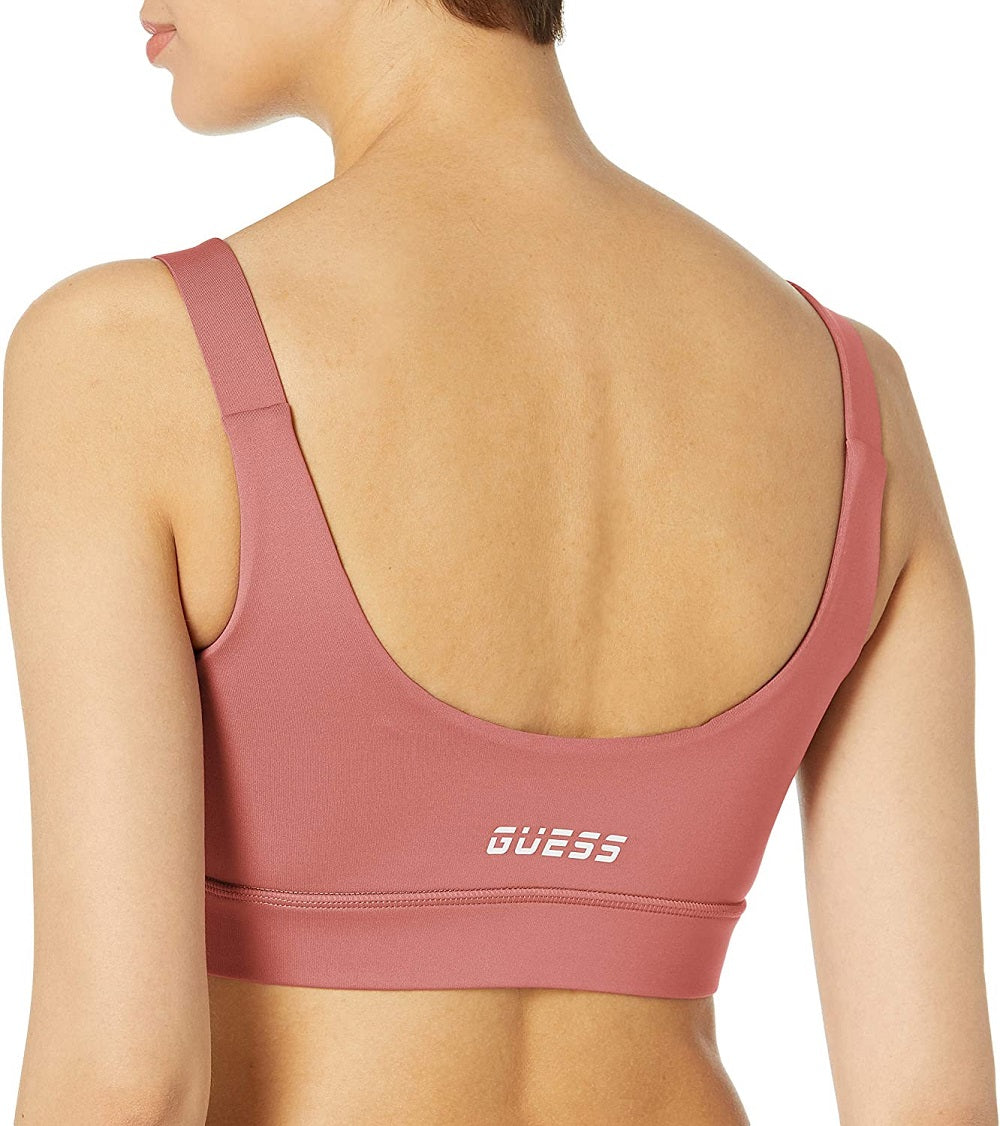GUESS Women's Lace Up Active Sports Bra Pink Size Medium