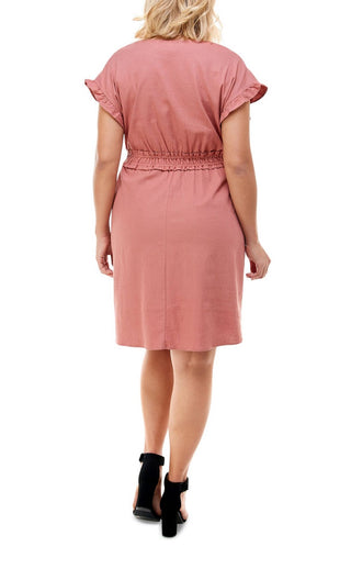 Monteau Women's Smocked Waist Dress Pink Size 2X