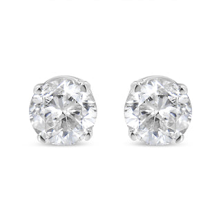 14K White Gold 5/8 Cttw Round Brilliant-Cut Lab Grown Diamond Classic 4-Prong Push Back Stud Earrings (F-G Color, Vs1-Vs2 Clarity)