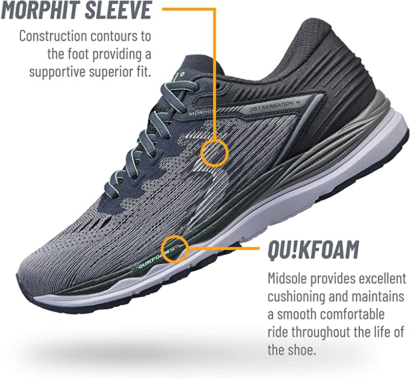361 Degrees Women's Sensation 4 Running Shoes Gray
