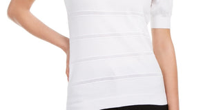 Maison Jules Women's Puff Sleeve Sweater White Size XX-Large