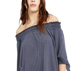 Maison Jules Women's Off The Shoulder Top Navy Size X-Small