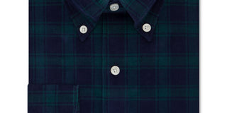 Tommy Hilfiger Men's Windowpane Plaid Collared Classic Fit Dress Shirt Green Size 18x36-37