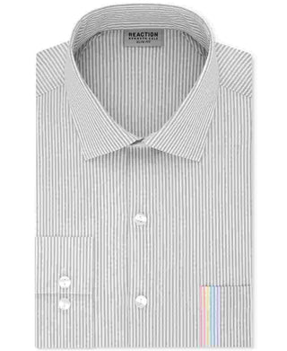 Kenneth Cole Men's Slim Fit Shirt Gray Size17x36-37