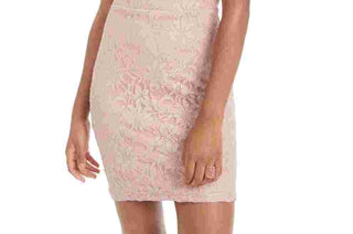 City Studios Women's Embroidered Cut Out Sleeveless Halter Short Body Con Cocktail Dress Pink Size 3