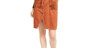 Oat Women's Corduroy Double Strap Dress Orange Size Medium