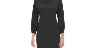 Tommy Hilfiger Women's Balloon Sleeve Scuba Sheath Dress Black Size 6