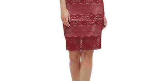 GUESS Women's Lace Illusion Halter Dress Dark Red Size 0