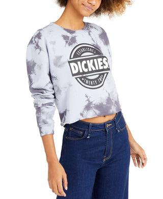 Dickies Women's Logo Tie Dye Sweatshirt Grey Size Small