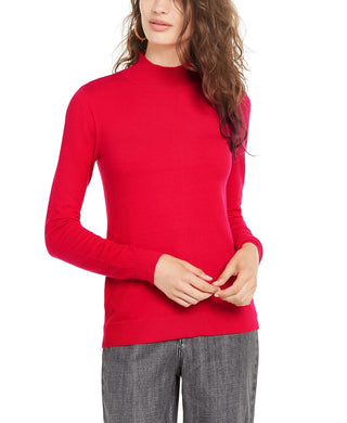 Planet Gold Juniors' Mock-Neck Sweater Red Size Small