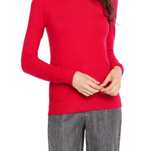 Planet Gold Juniors' Mock-Neck Sweater Red Size Small
