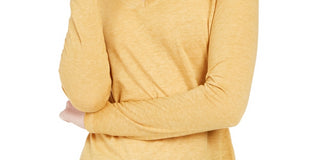 Ultra Flirt Juniors' Long-Sleeved Textured Boyfriend T-Shirt Dark Yellow Size X-Small
