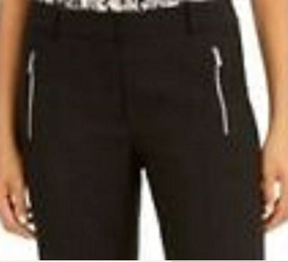 Calvin Klein Women's Zipper Pocket Cropped Twill Pants Black Size 16