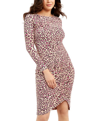 Thalia Sodi Women's Asymmetrical Ruched Dress Brown Size XX-Large