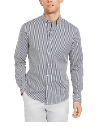 Michael Kors Men's Shirt Striped Button Down Slim Fit Gray Size XX-Large