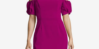 Betsy & Adam Women's Dress Off Shoulder SeaPuff Sleeve Fuchsia Size 1-3