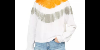 Rebellious One Juniors' Tie-Dyed Sweatshirt White/Grey/orange Size Large