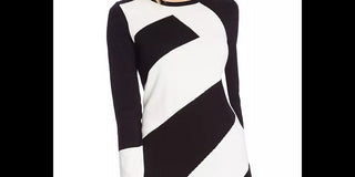 Vince Camuto Women's Diagonal Colorblocked Sweater Black Size X-Small