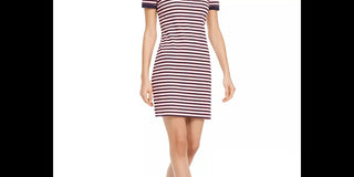Maison Jules Women's Striped Polo Dress Pink / Blue Size XXS