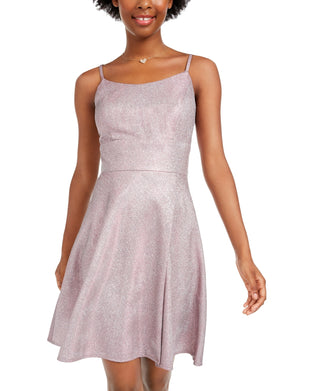 Morgan & Company Women's Shimmer Skater Dress Pink Party -Size 1