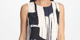DKNY Women's Sleeveless Printed Top Blue Size X-Small