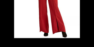 Rachel Roy Women's Tie Cap Sleeve Sweetheart Neckline Wide Leg Party Jumpsuit Red Size Medium