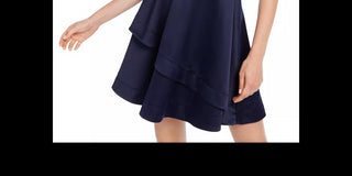 Speechless Juniors' Spaghetti Strap Short Fit + Flare Party Dress Blue Size 13
