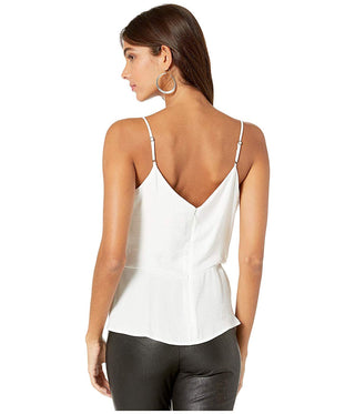 1.STATE Women's Faux Wrap Peplum Camisole Top White Size X-Large