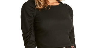 Rachel Roy Women's Bubble Sleeve Top Black Size X-Large