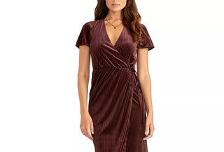 Rachel Roy Women's Faux-Wrap Midi Dress Purple Size X-Large