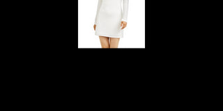 Speechless Women's Glitter Cut Out Long Sleeve Jewel Neck Mini Body Con Cocktail Dress White Size 3
