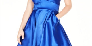 City Studios Women's Zippered Sleeveless Sweetheart Neckline Mini Fit Flare Party Dress Blue Size 11