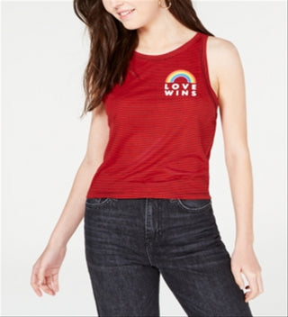 Freeze Junior's Love Wins Rainbow Tank Top Red Size Small