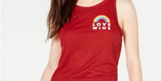 Freeze Junior's Love Wins Rainbow Tank Top Red Size Small