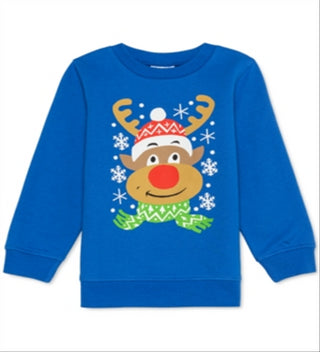 Jem Toddler Boy's Rudolph the Red-Nosed Reindeer Holiday Sweatshirt Blue Size 2