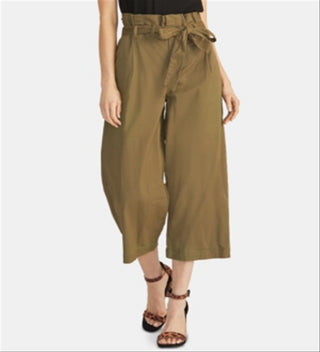 Rachel Roy Women's Belted Cropped Pants Green Size 12