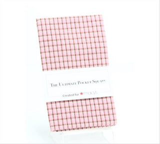 Designer Brand Men's Varick Grid Plaid Accessory Pocket Square Pink Size Regular