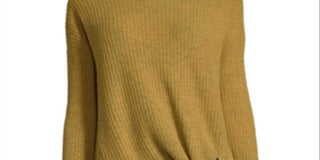 John Paul Richard Women's Side Tie Mock Neck Sweater Yellow Size PL