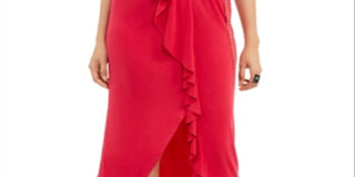 Thalia Sodi Women's Solid Ruffle Trim Skirt Pink Size Small