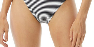 Michael Kors Women's Striped High Waist Bikini Bottoms Swimsuit Blue Size X-Small