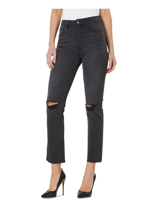 Numero Women's Color Wash Crop Classic Straight Jeans Black Size 26