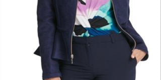 DKNY Women's Zip up Jacket Blue Size 4 Petite