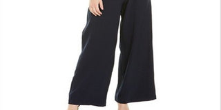 Donna Ricco Women's V Neck Sleeveless Zipper Back Solid Crepe Jumpsuit Blue Size 2