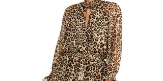 Rachel Roy Women's Lucky Leopard Party Dress Mini Animal Print Brown Size Small
