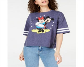 Modern Lux Junior's Mickey & Minnie T-Shirt Blue Size S