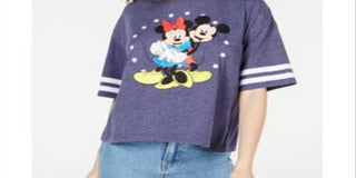 Modern Lux Junior's Mickey & Minnie T-Shirt Blue Size S