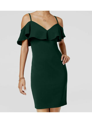 EMERALD SUNDAE Women's Spaghetti Strap Mini Dress Green Size Medium