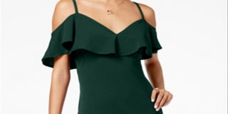 EMERALD SUNDAE Women's Spaghetti Strap Mini Dress Green Size Medium