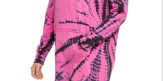 DKNY  Women's Sport Tie-Dyed Hoodie Sneaker Dress - Rebel Pink Size Small