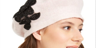 August Hats Applique Melton Beret -Pink Size Regular